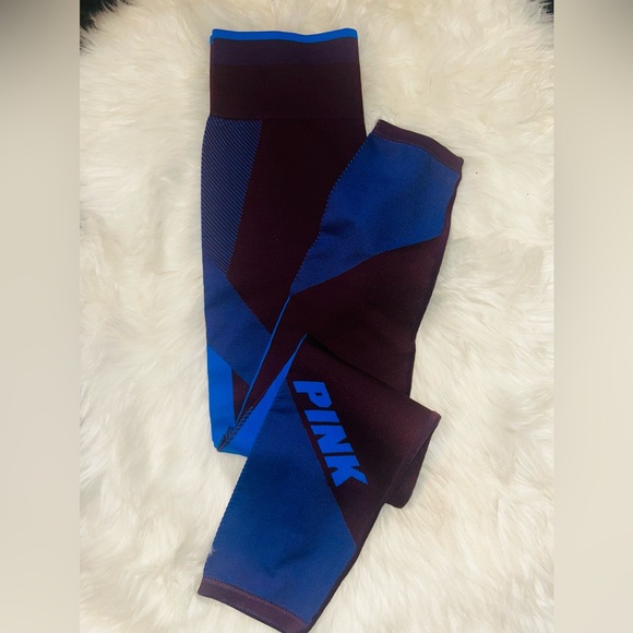 Victoria Secret Pink Cool Comfy Tights Cobalt Blue Seamless Legging Tight NWT M - Picture 4 of 12